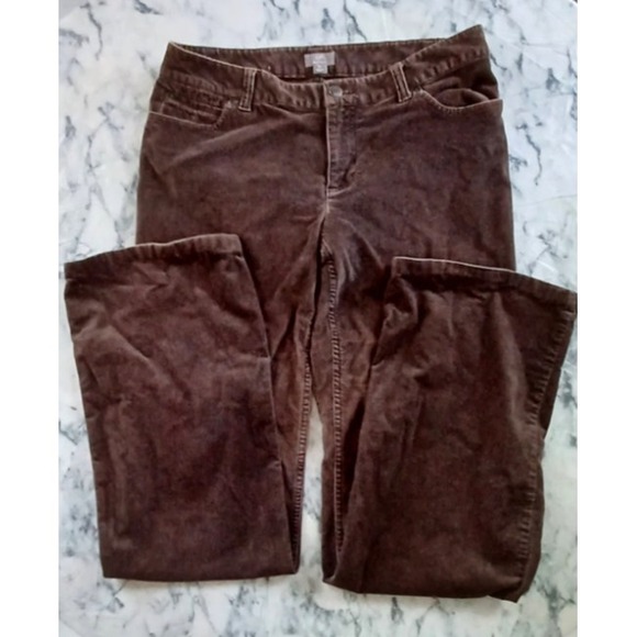 J Jill Corduroy Pants Women 8Tall Bootcut Stretch Chino‎ Brown Stretch Preppy - Picture 2 of 11